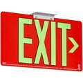 Hubbell Lighting Dual-Lite DPLPM75DR Exit Sign, Red Aluminum Face & Back w/ Photoluminescent Letters, Double Face DPLPM75DR